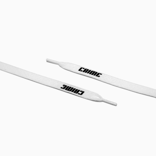 CRIME SHOESLACES WHITE-BLACK
