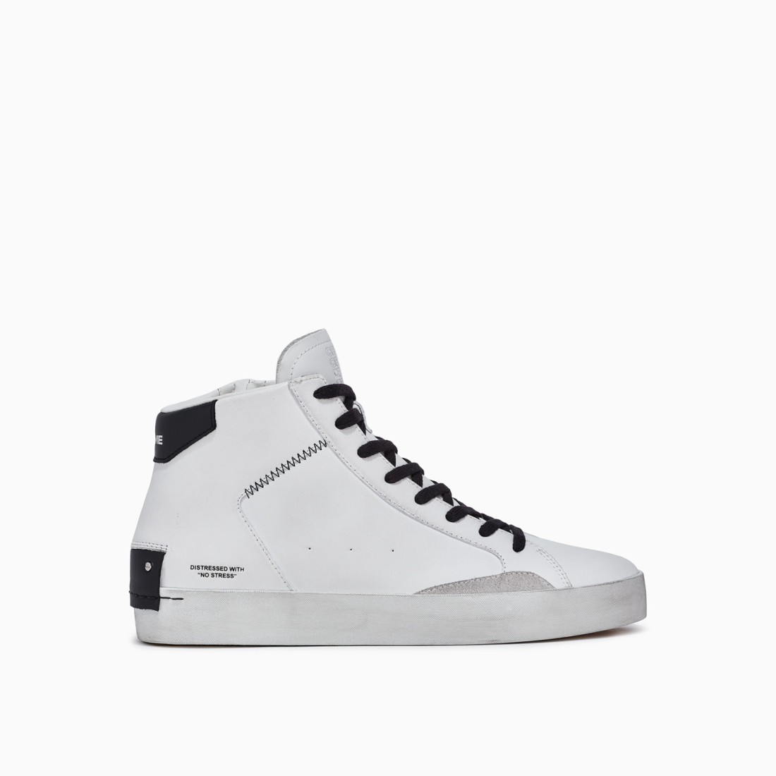 CRIME LONDON: DISTRESSED HIGH WHITE-BLACK
