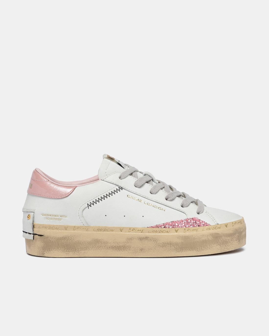 CRIME LONDON: DISTRESSED PLATFORM PINK BLOSSOM
