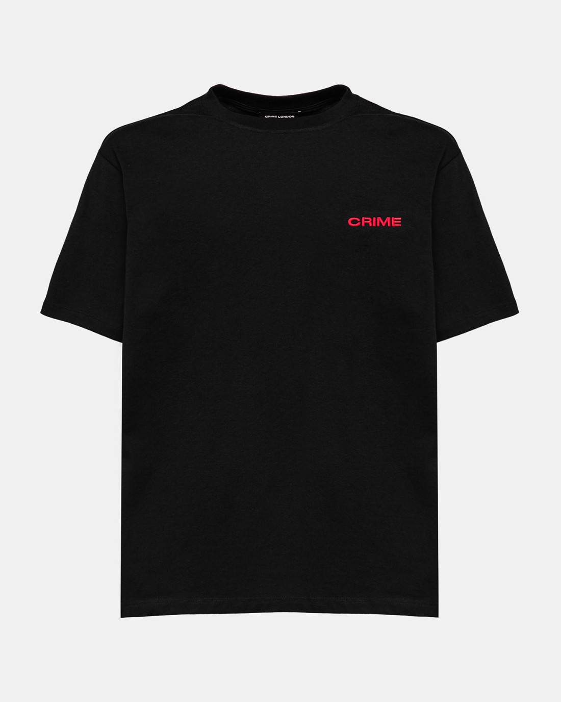 CRIME LONDON: MEN'S LOOSE FIT CREW NECK T-SHIRT BLACK