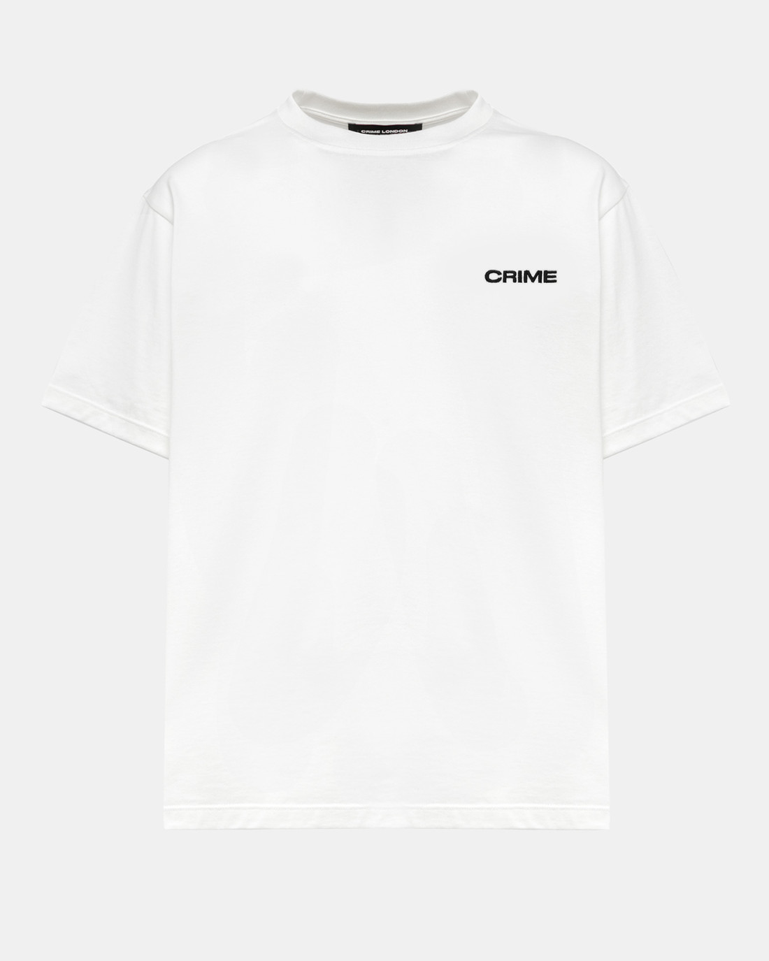 CRIME LONDON: MEN'S LOOSE FIT CREW NECK T-SHIRT WHITE