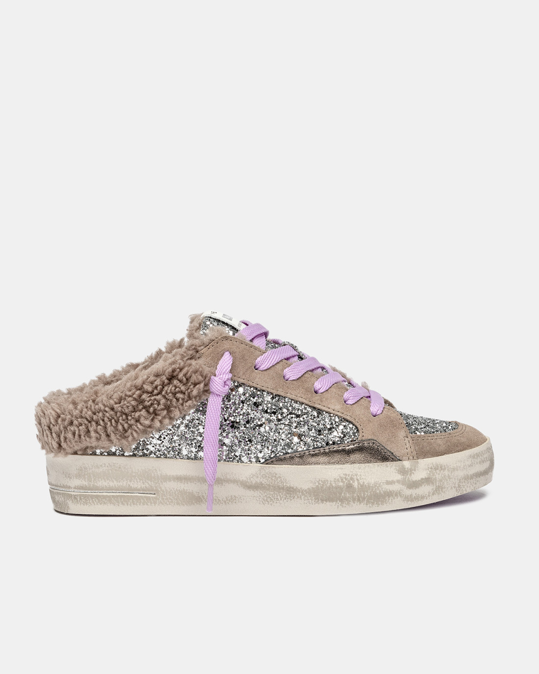 CRIME LONDON: SK8 DELUXE SABOT LAVANDER FLUFF