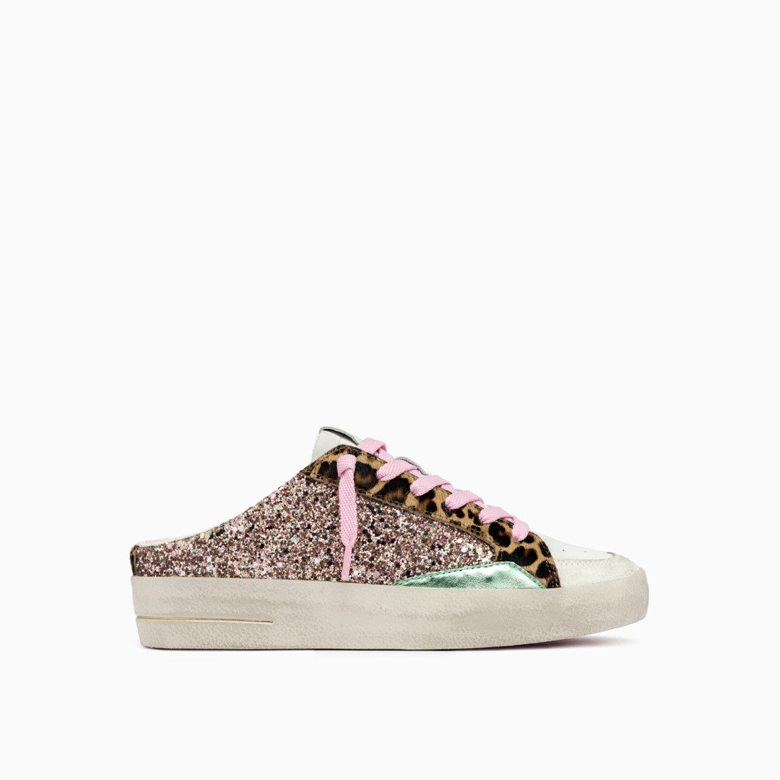 CRIME LONDON: SK8 DELUXE SABOT PINK GLITTER
