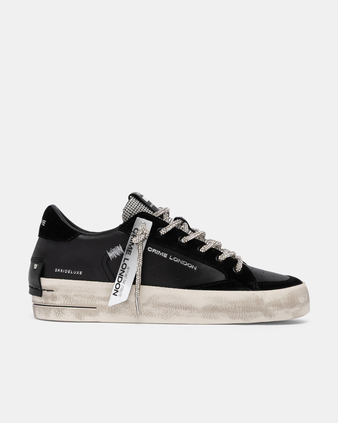 CRIME LONDON: SK8 DELUXE WEDGE JET CRYSTAL