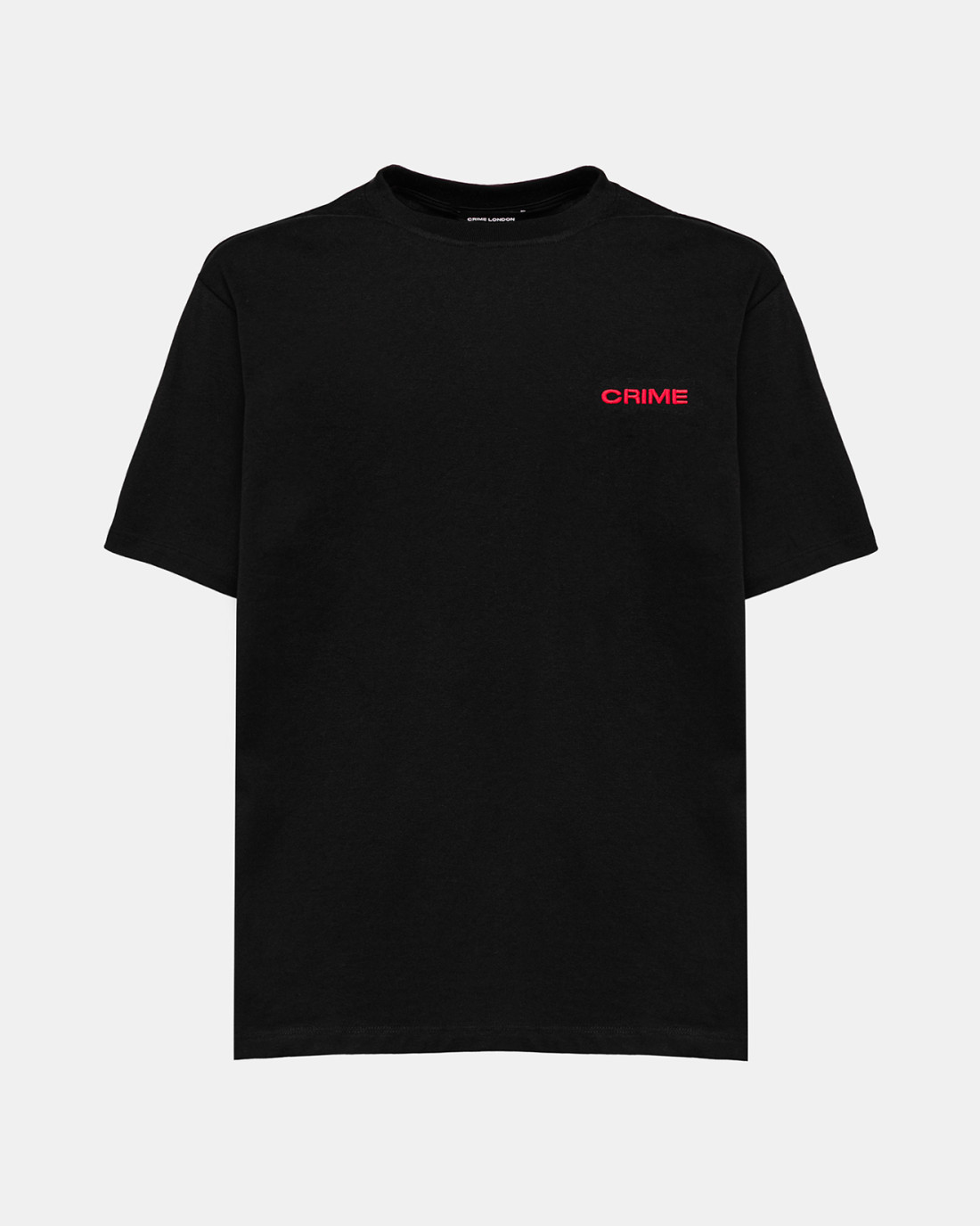 CRIME LONDON: WOMEN'S LOOSE FIT CREW NECK T-SHIRT BLACK