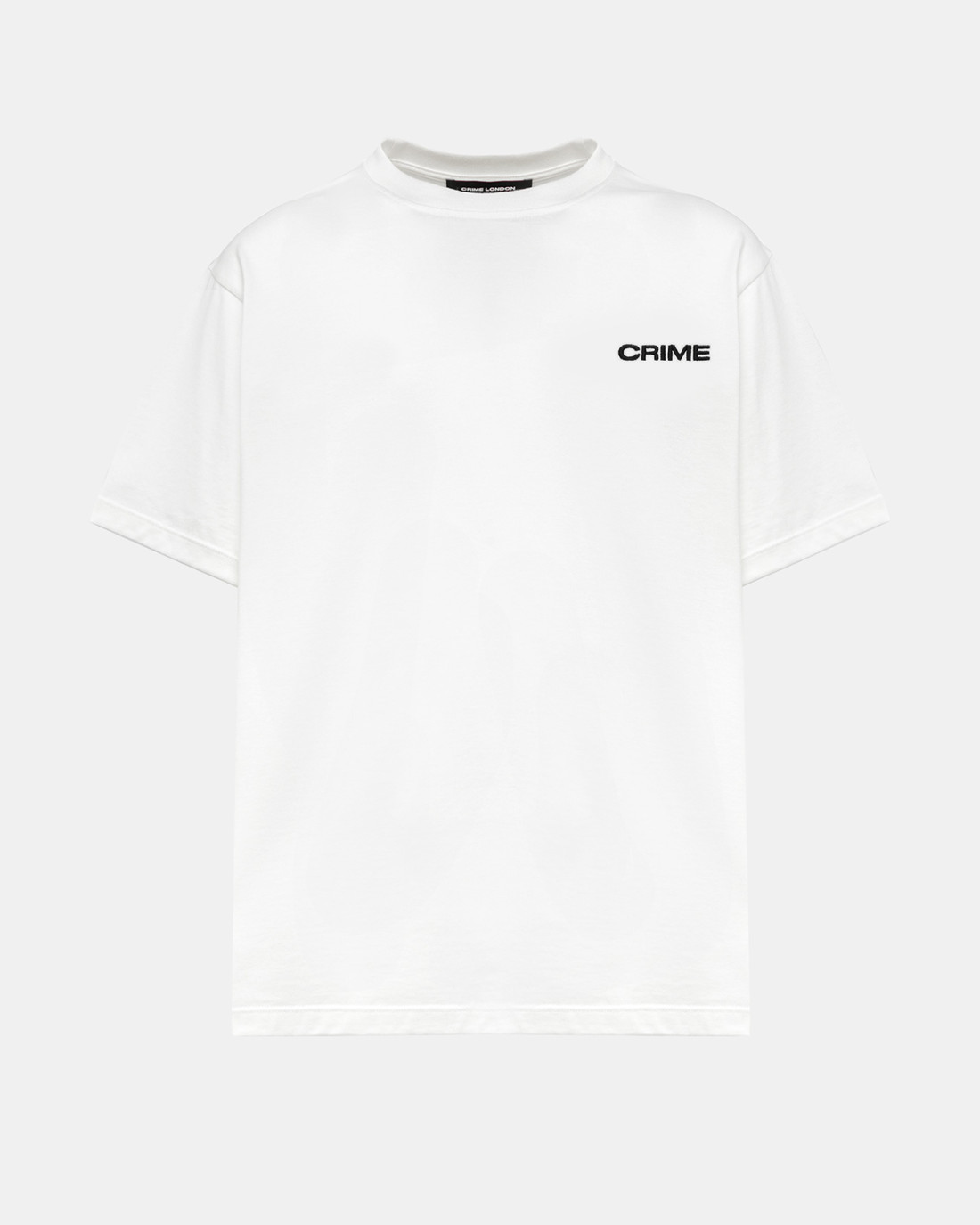 CRIME LONDON: WOMEN'S LOOSE FIT CREW NECK T-SHIRT WHITE