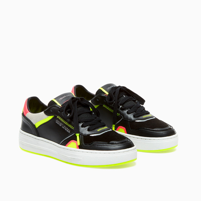 LOW TOP OFF COURT BLACK-YELLOW PINK