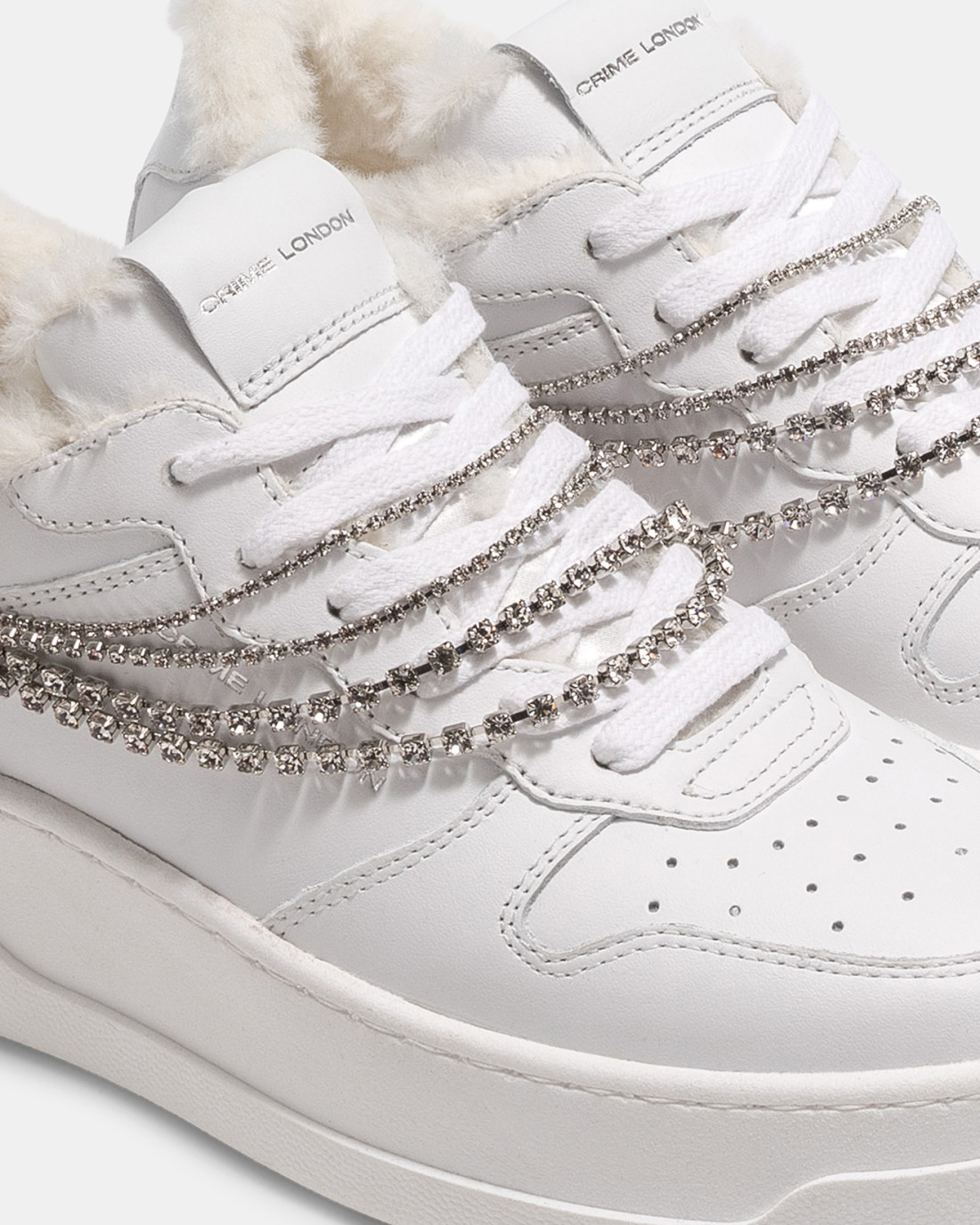 CRIME LONDON: CRIME FORCE 1 WHITE FUR BLING