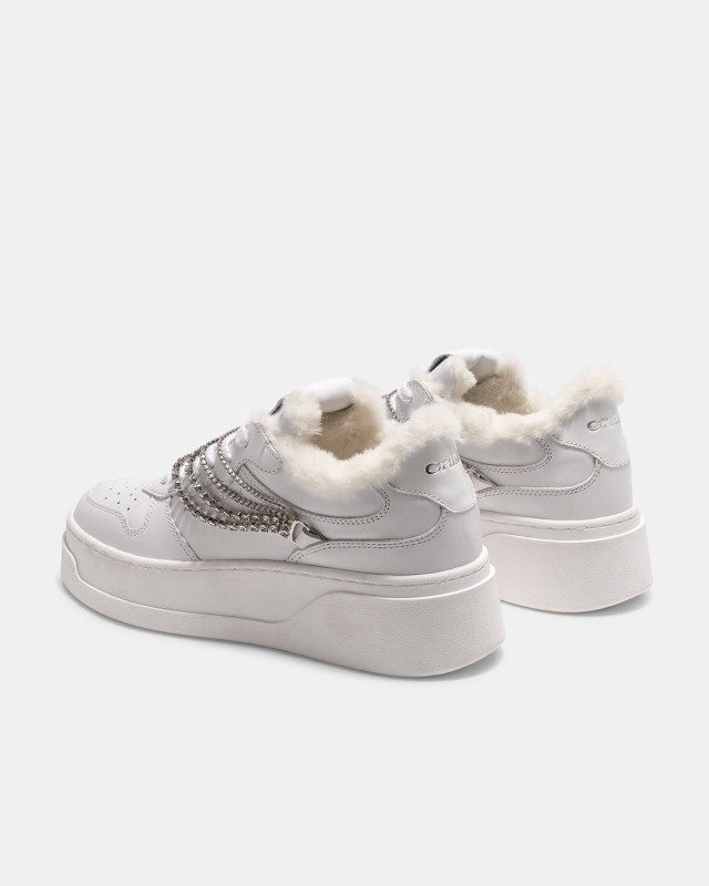 CRIME FORCE 1 WHITE FUR BLING