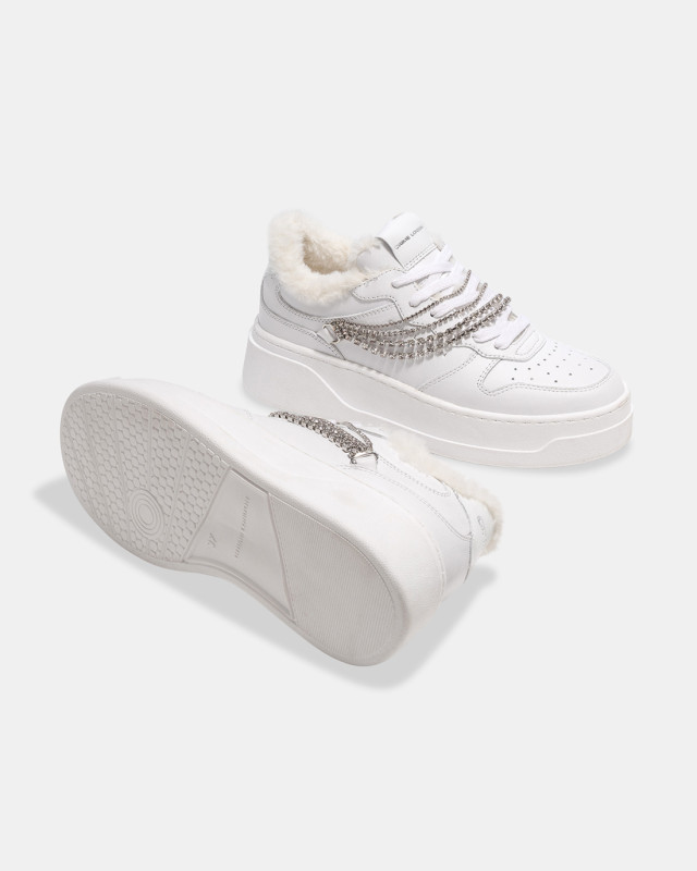 CRIME FORCE 1 WHITE FUR BLING