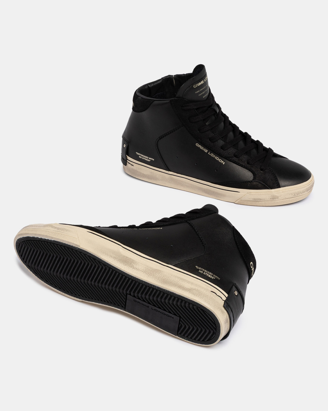 CRIME LONDON: DISTRESSED 2.0 HIGH JET BLACK