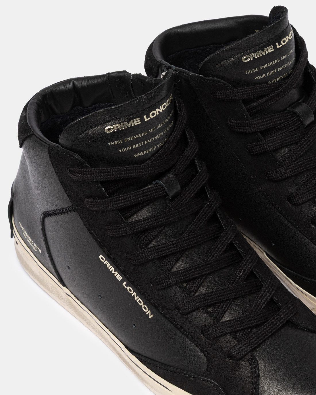 CRIME LONDON: DISTRESSED 2.0 HIGH JET BLACK