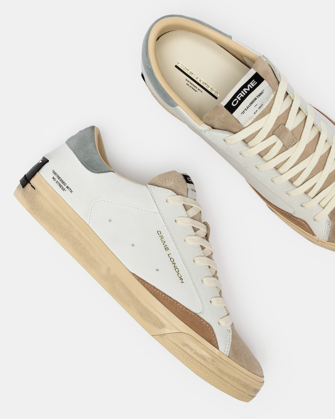 CRIME LONDON: DISTRESSED 2.0 STONE GREY