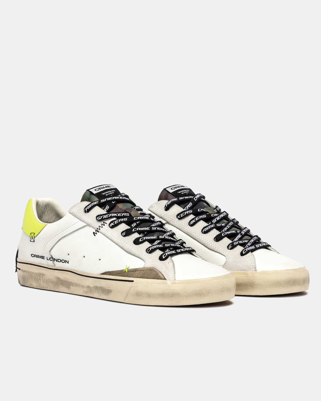 CRIME LONDON: DISTRESSED DECONSTRUCTED CAMO YELLOW
