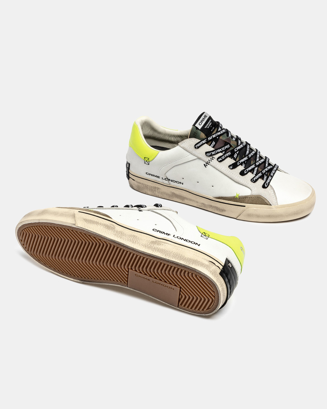 CRIME LONDON: DISTRESSED DECONSTRUCTED CAMO YELLOW