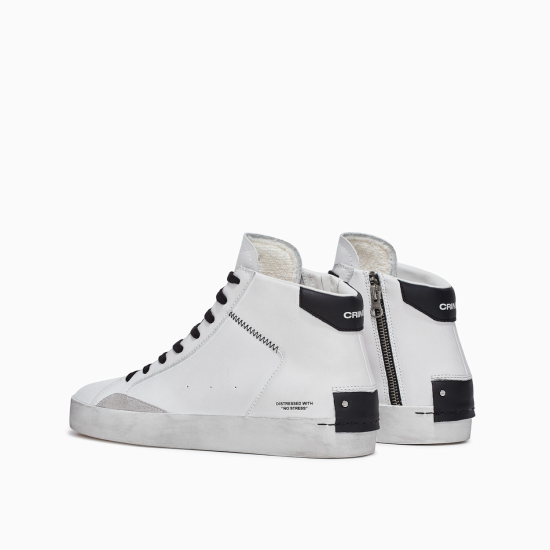 CRIME LONDON: DISTRESSED HIGH WHITE-BLACK