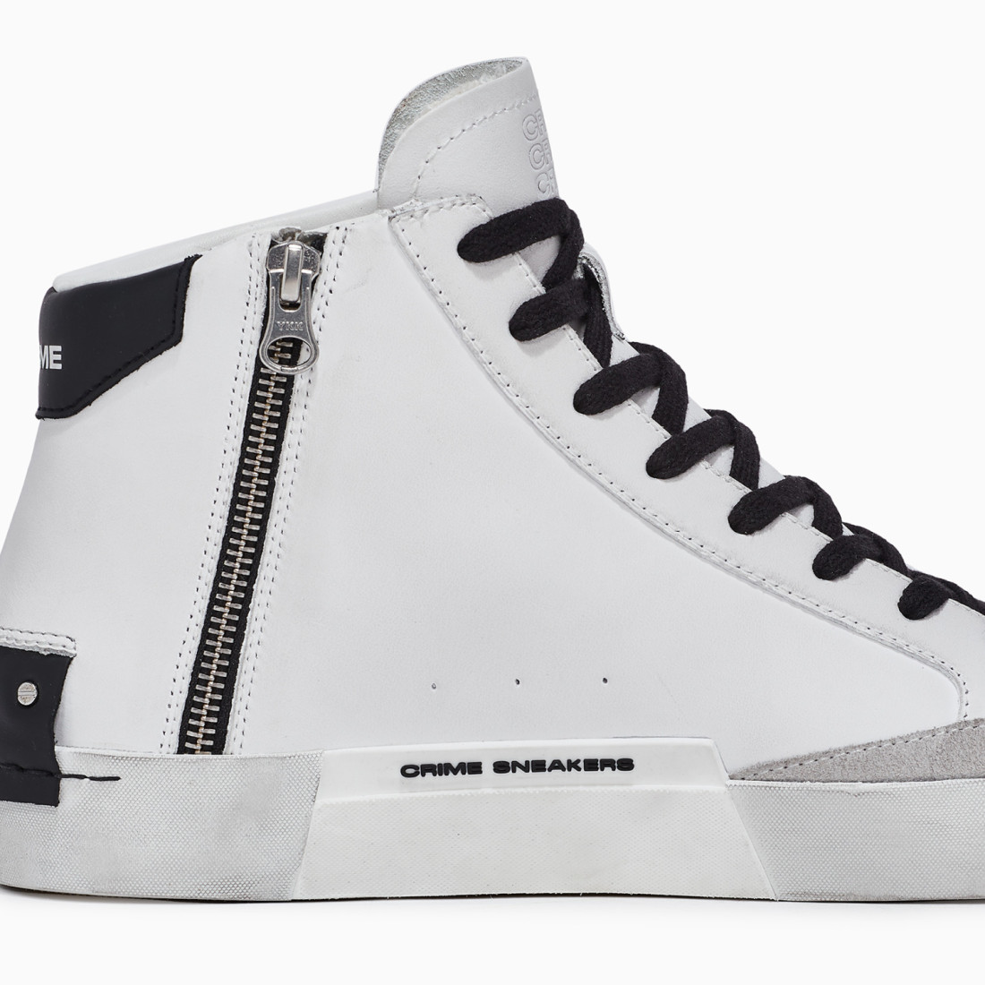 CRIME LONDON: DISTRESSED HIGH WHITE-BLACK