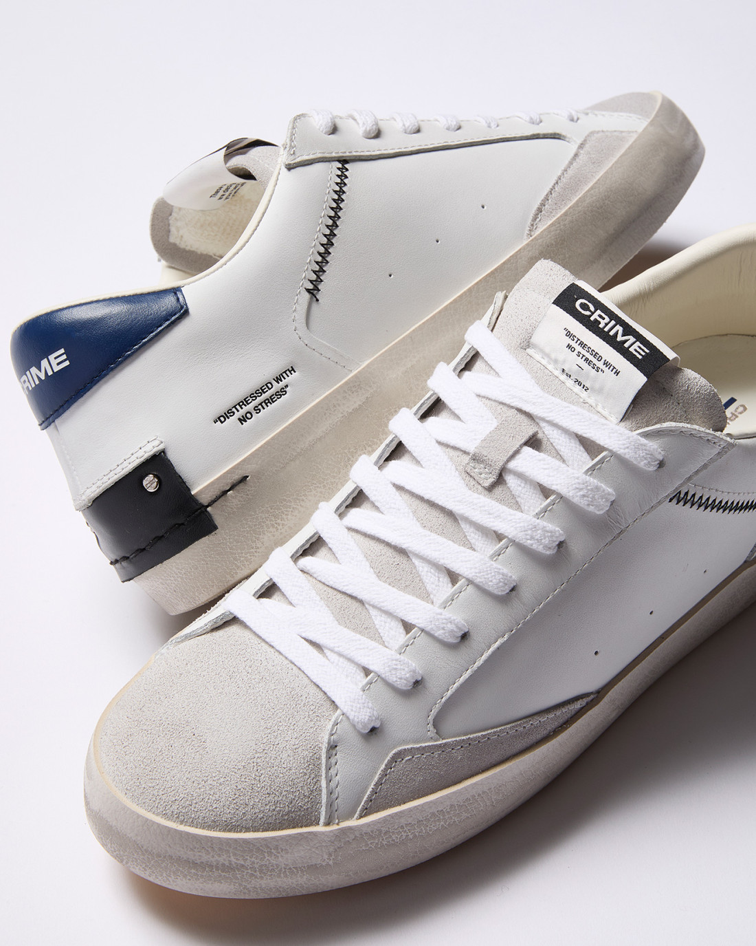 CRIME LONDON: DISTRESSED INDIGO-WHITE