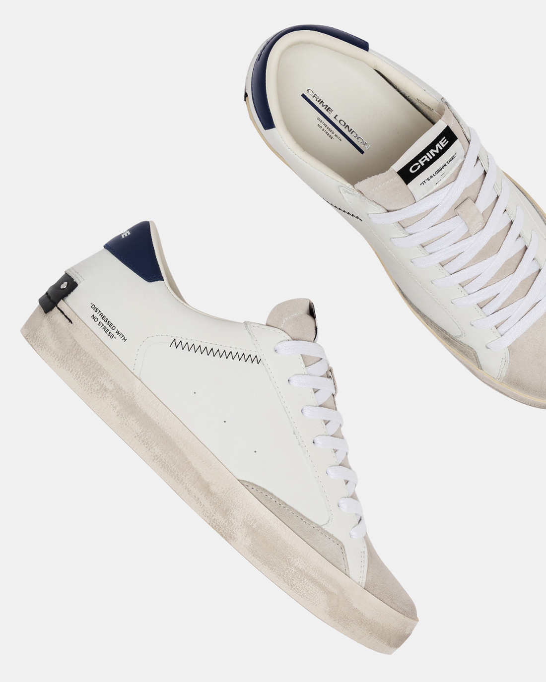 CRIME LONDON: DISTRESSED INDIGO-WHITE
