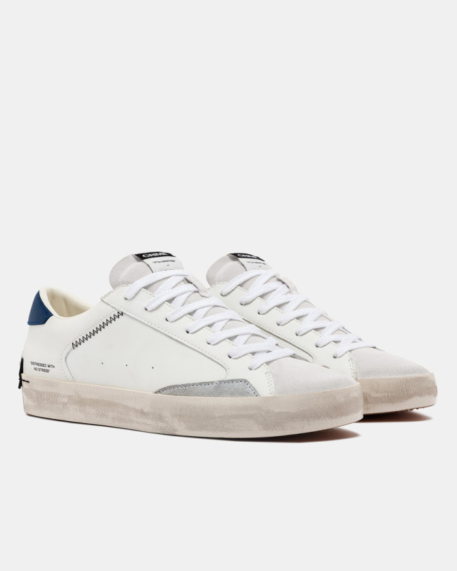 DISTRESSED INDIGO-WHITE