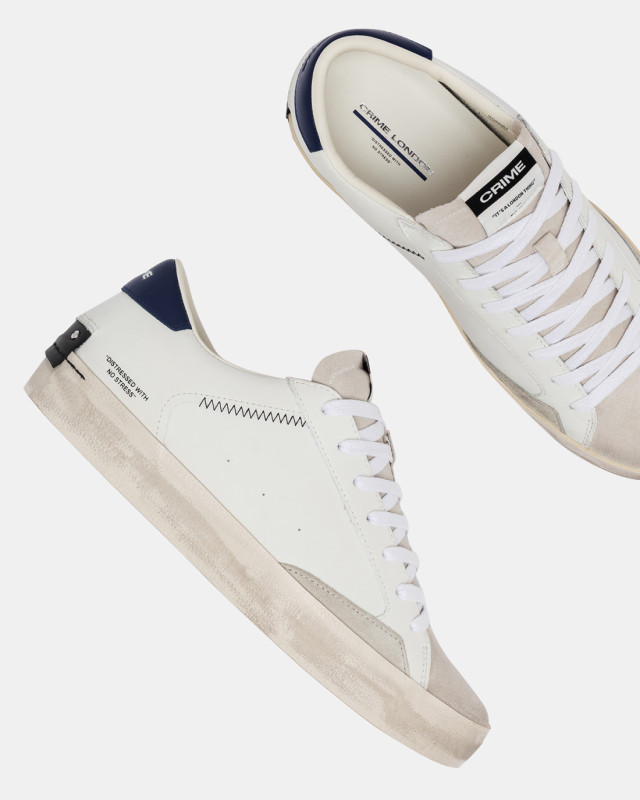 DISTRESSED INDIGO-WHITE