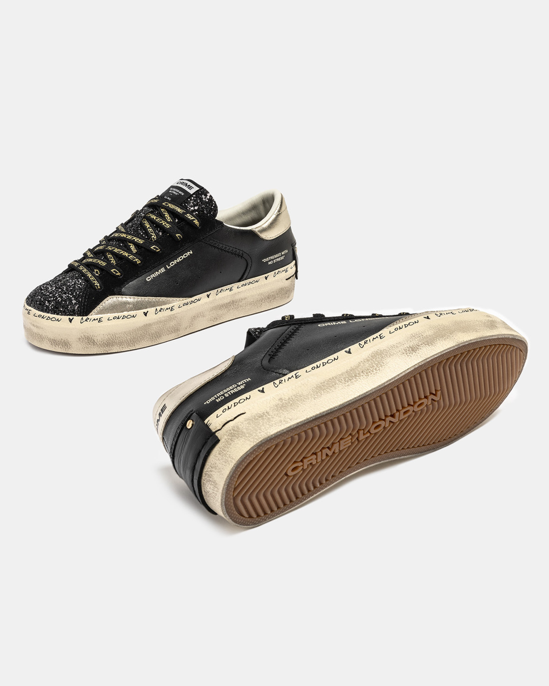 CRIME LONDON: DISTRESSED PLATFORM BLACK DUSK