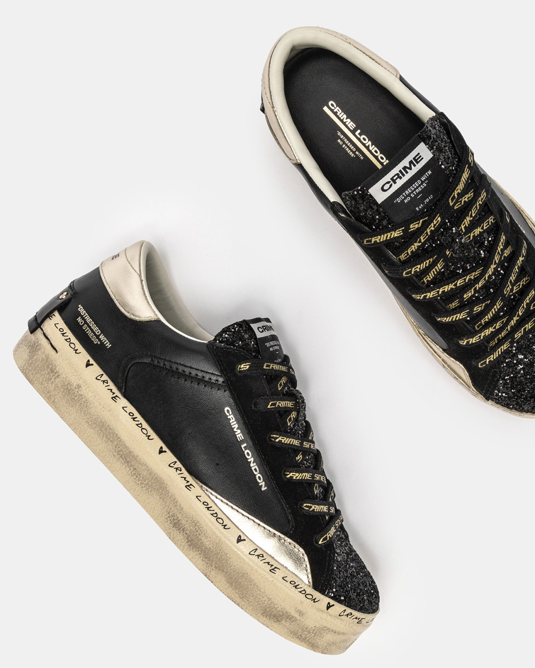 CRIME LONDON: DISTRESSED PLATFORM BLACK DUSK