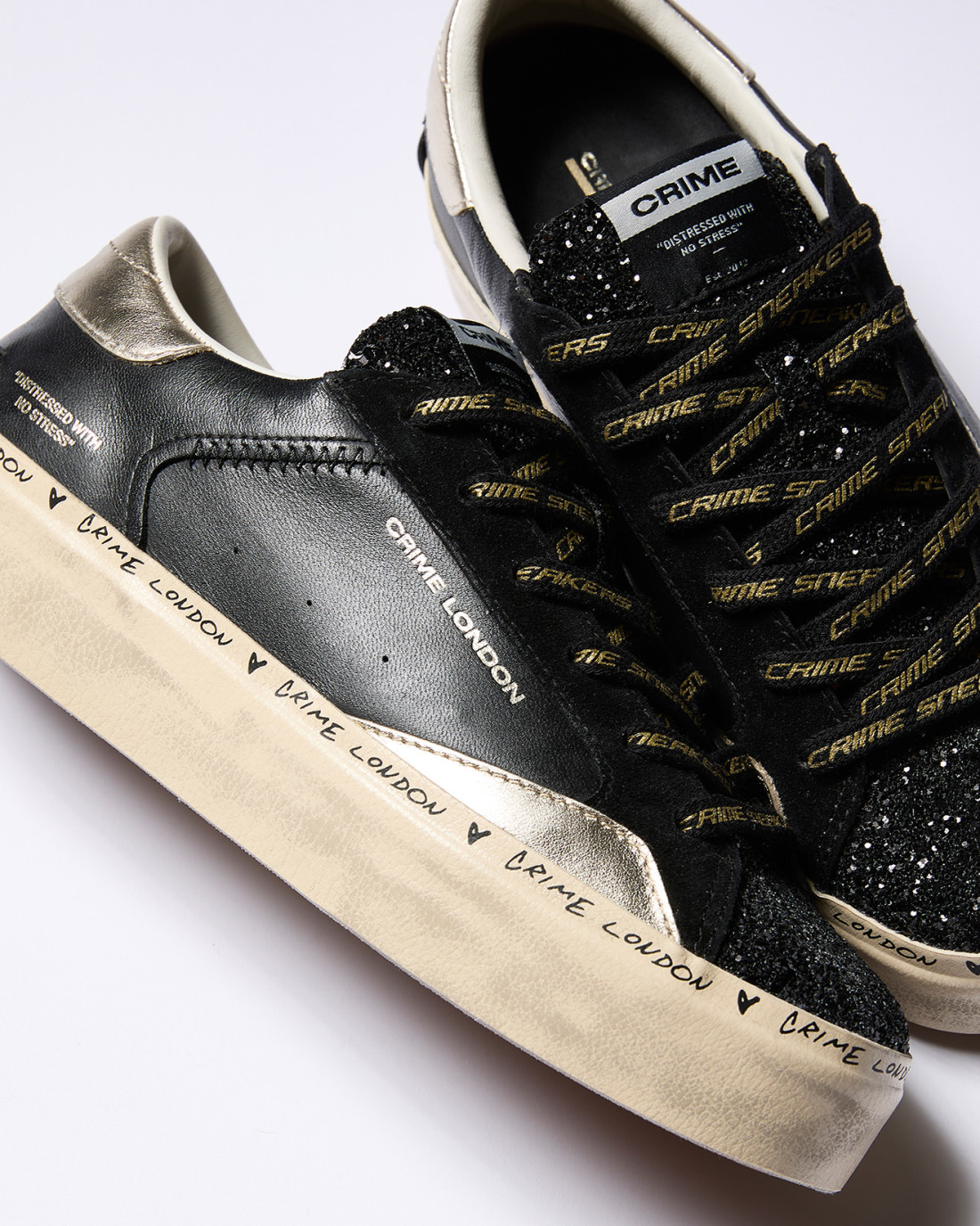 CRIME LONDON: DISTRESSED PLATFORM BLACK DUSK