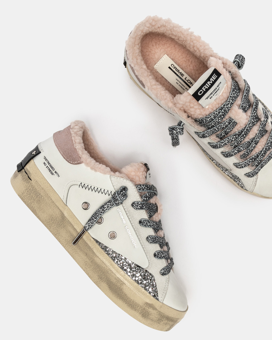 CRIME LONDON: DISTRESSED PLATFORM CLOUD PINK