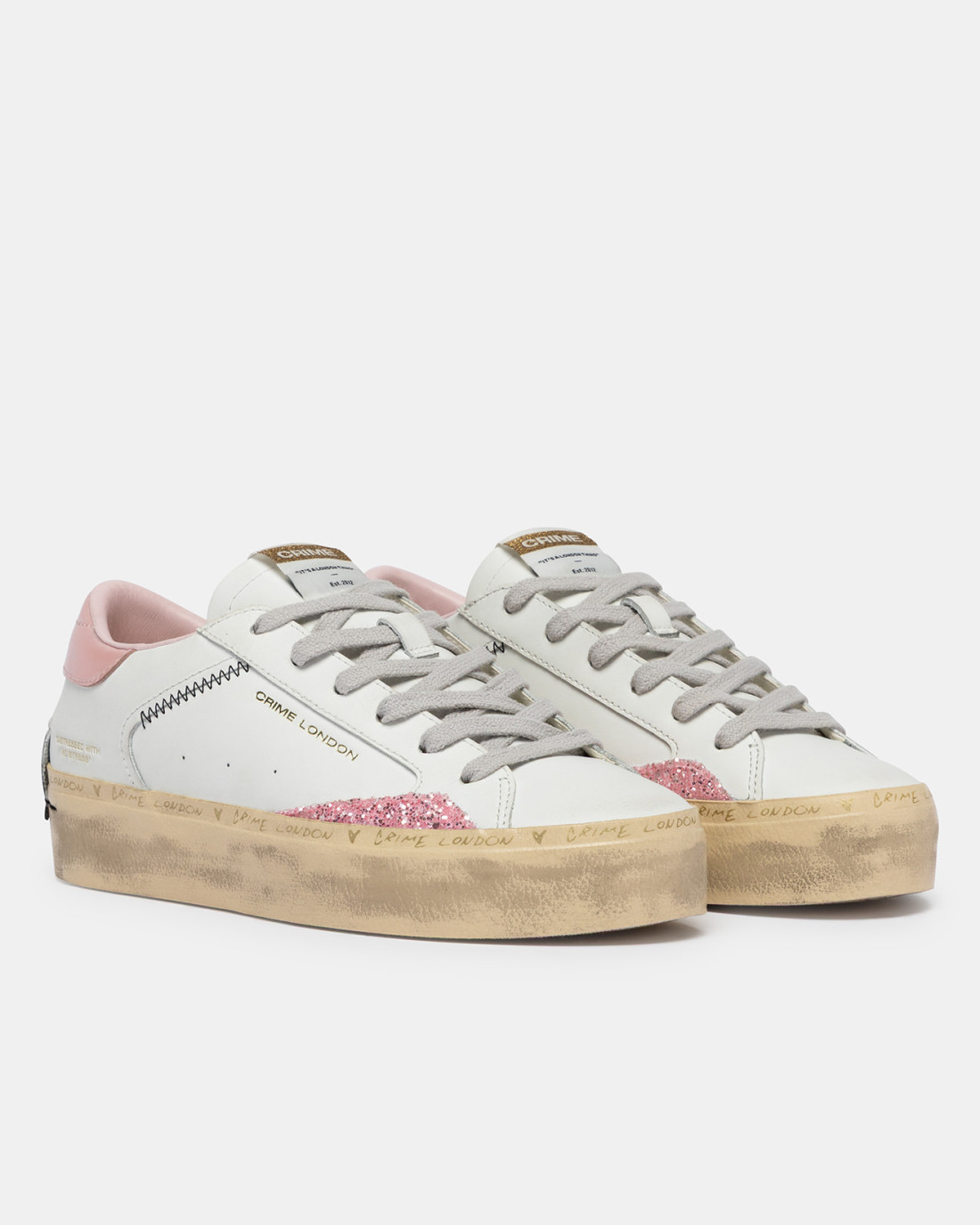 CRIME LONDON: DISTRESSED PLATFORM PINK BLOSSOM