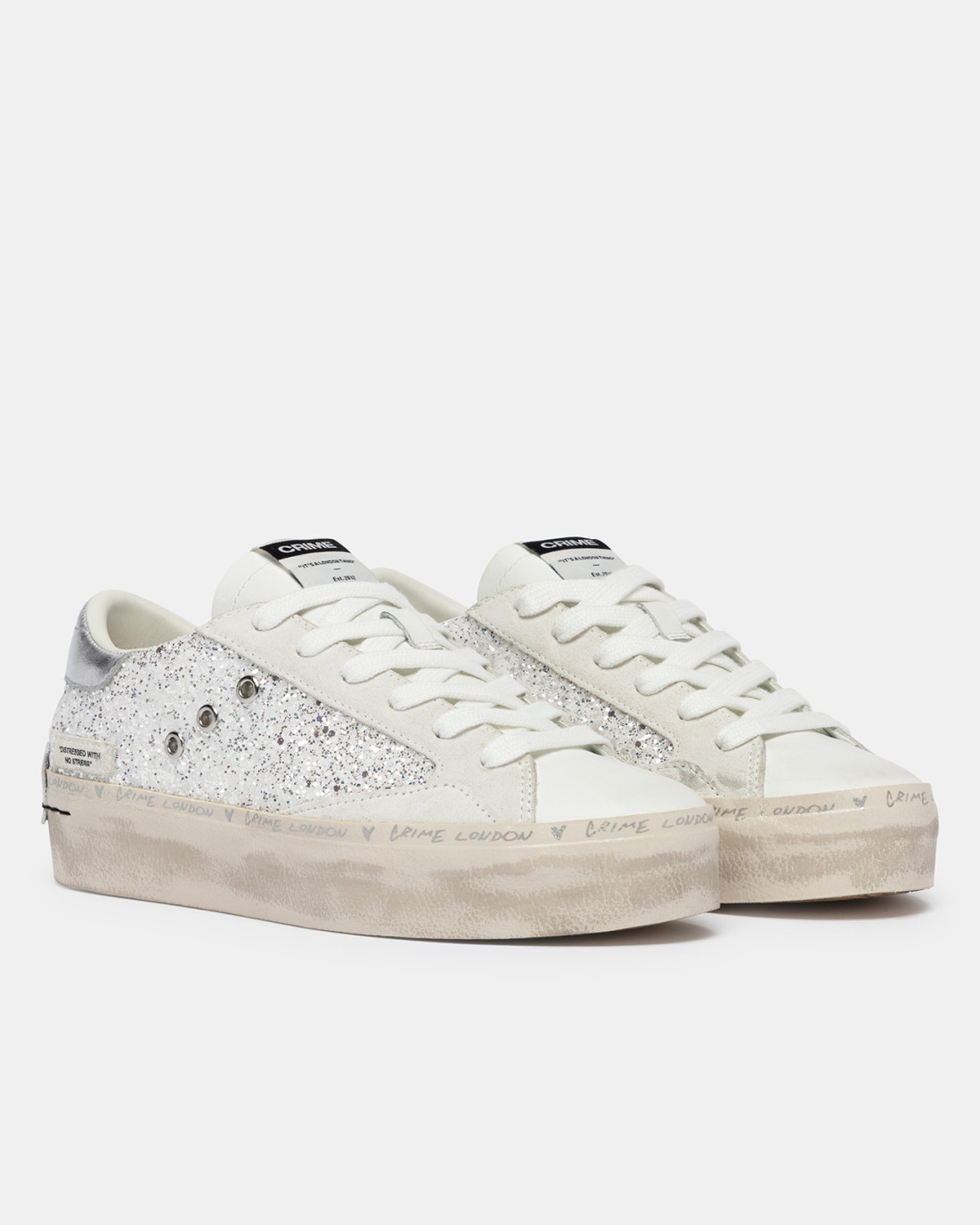 CRIME LONDON: DISTRESSED PLATFORM SILVER DUST