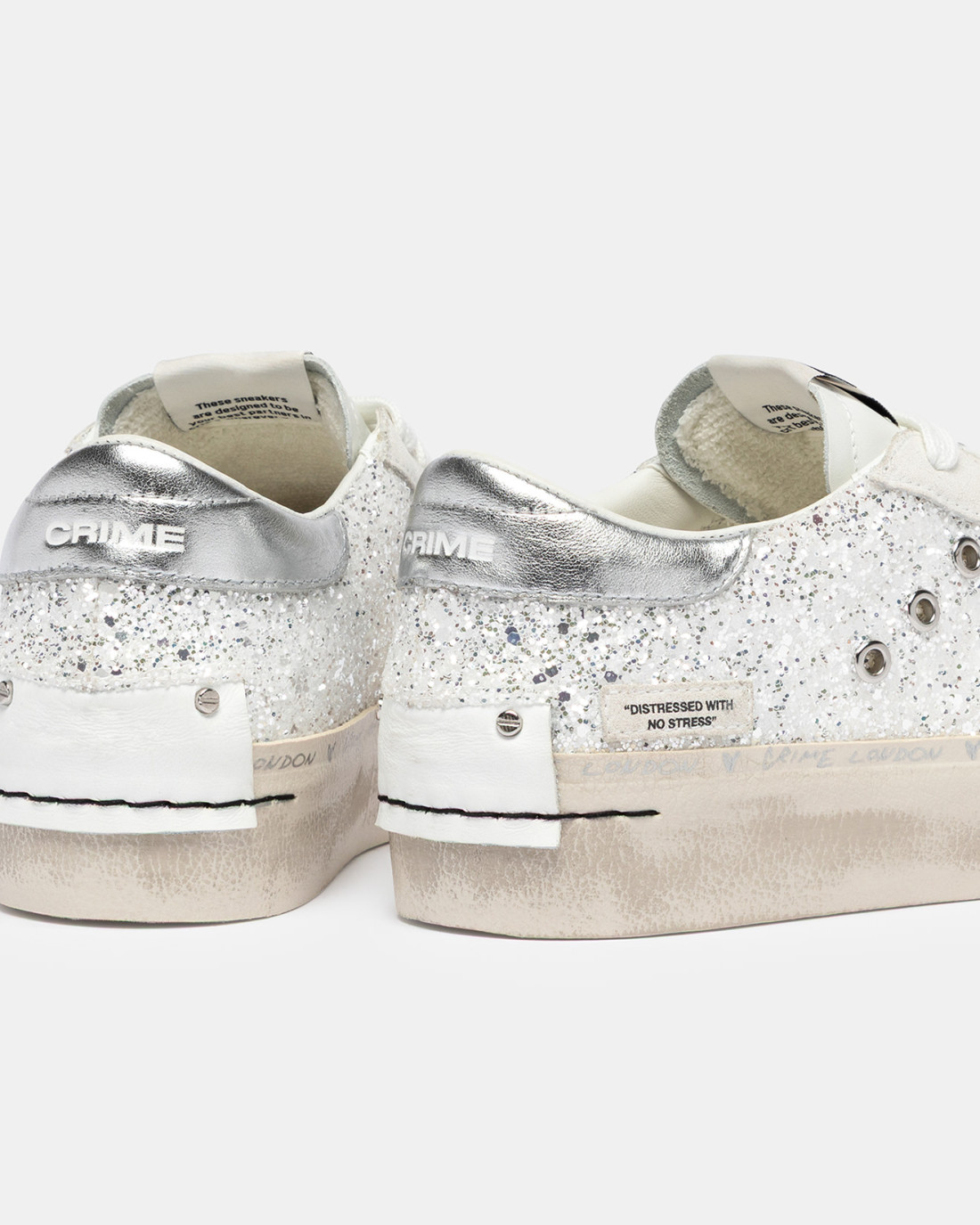 CRIME LONDON: DISTRESSED PLATFORM SILVER DUST