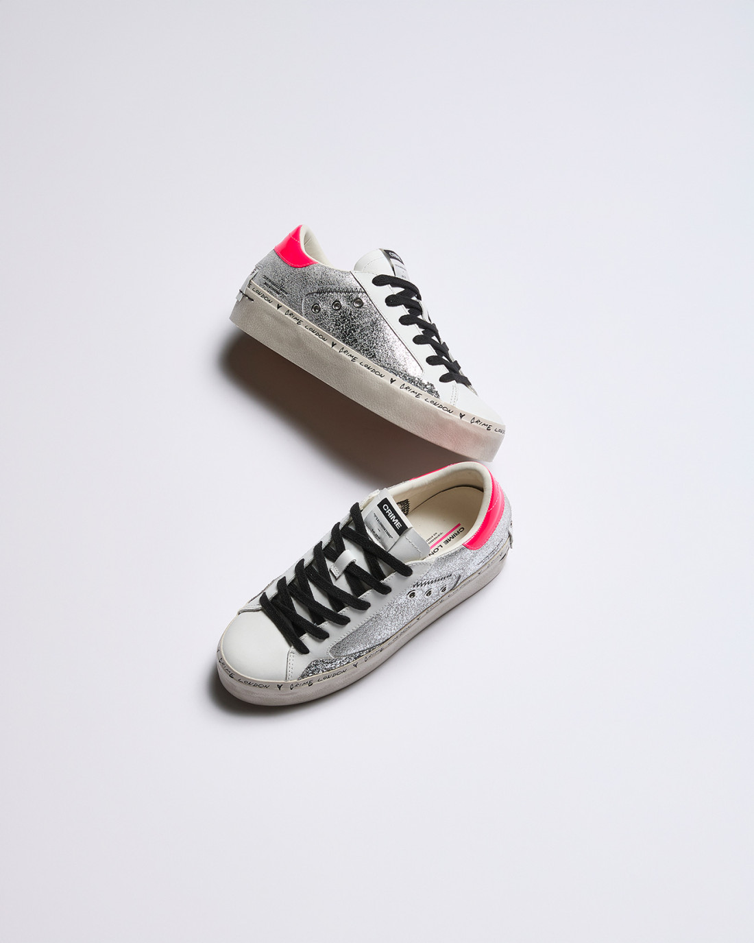 CRIME LONDON: DISTRESSED PLATFORM SILVER SHINE