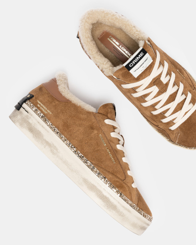 DISTRESSED PLATFORM TOFFEE MOCHA FURRY