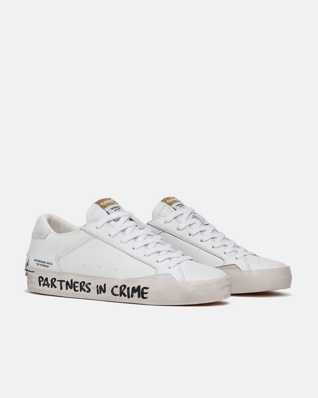 CRIME LONDON: DISTRESSED WHITE GRAFFITI