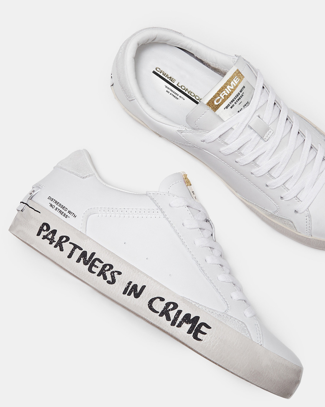 CRIME LONDON: DISTRESSED WHITE GRAFFITI