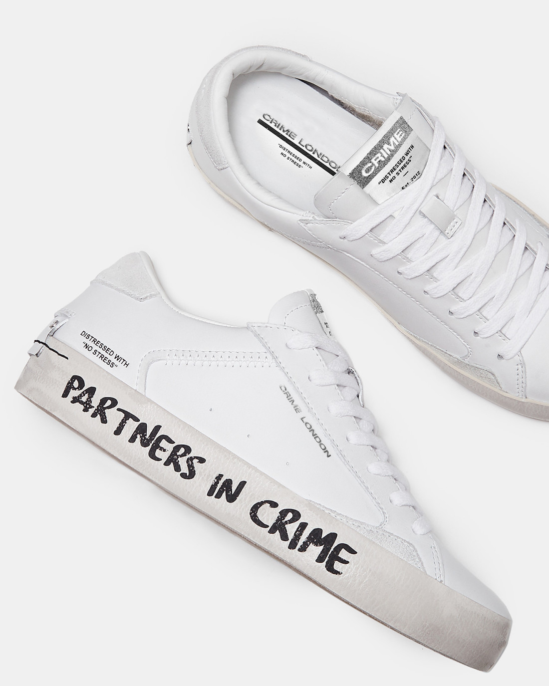 CRIME LONDON: DISTRESSED WHITE-GRAFFITI
