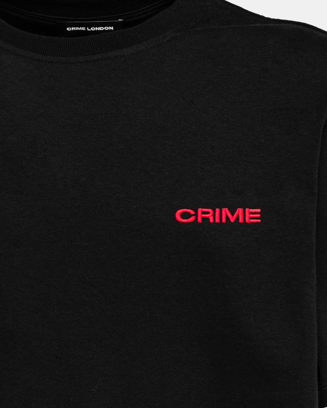 CRIME LONDON: MEN'S LOOSE FIT CREW NECK T-SHIRT BLACK