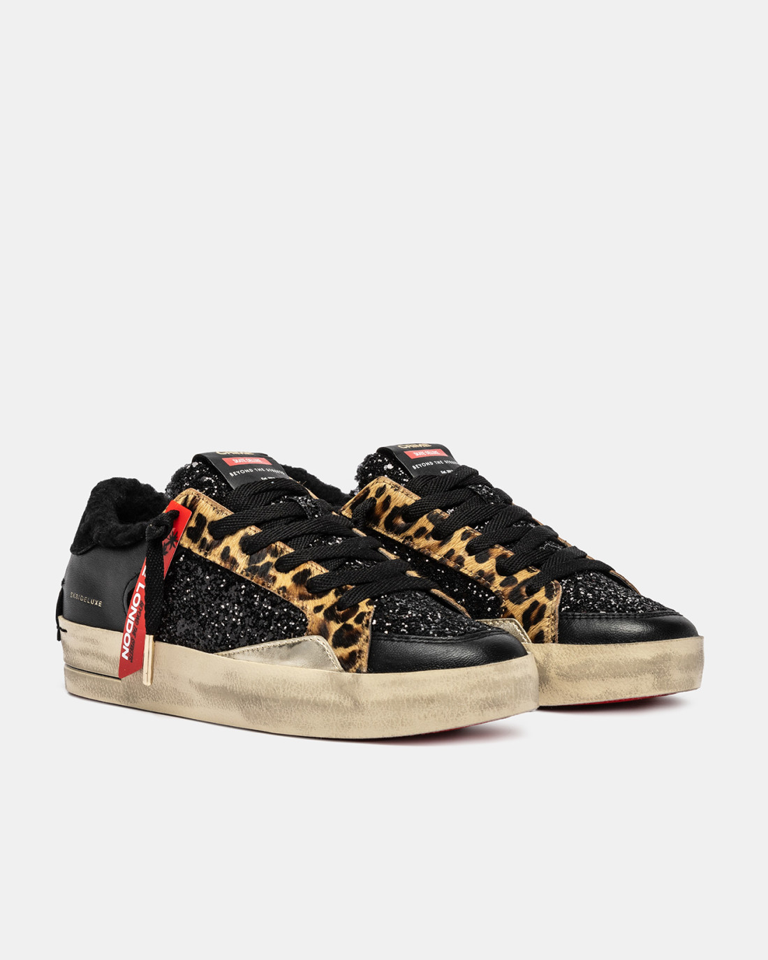 CRIME LONDON: SK8 DELUXE BLACK CHEETAH FUZZY