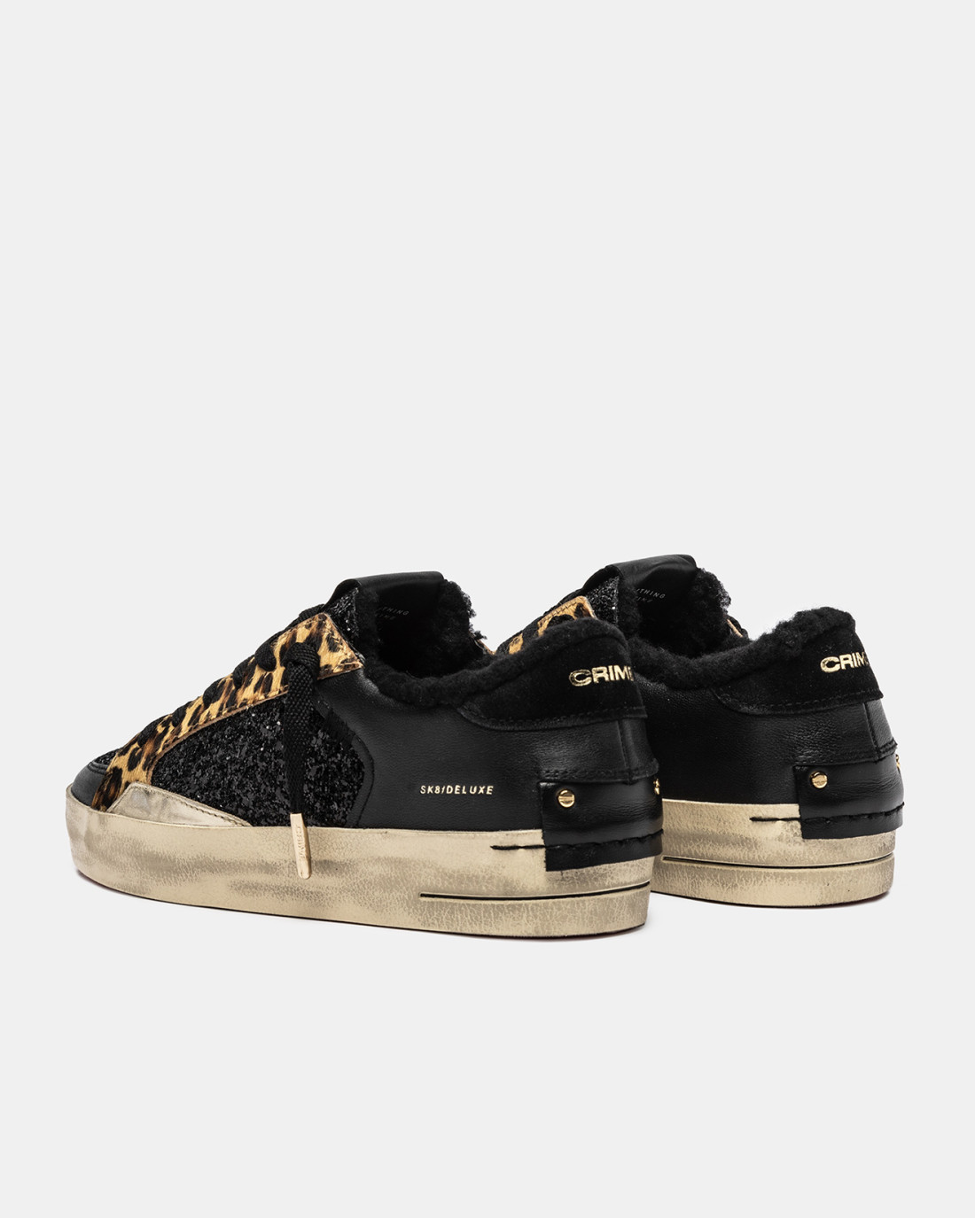 CRIME LONDON: SK8 DELUXE BLACK CHEETAH FUZZY