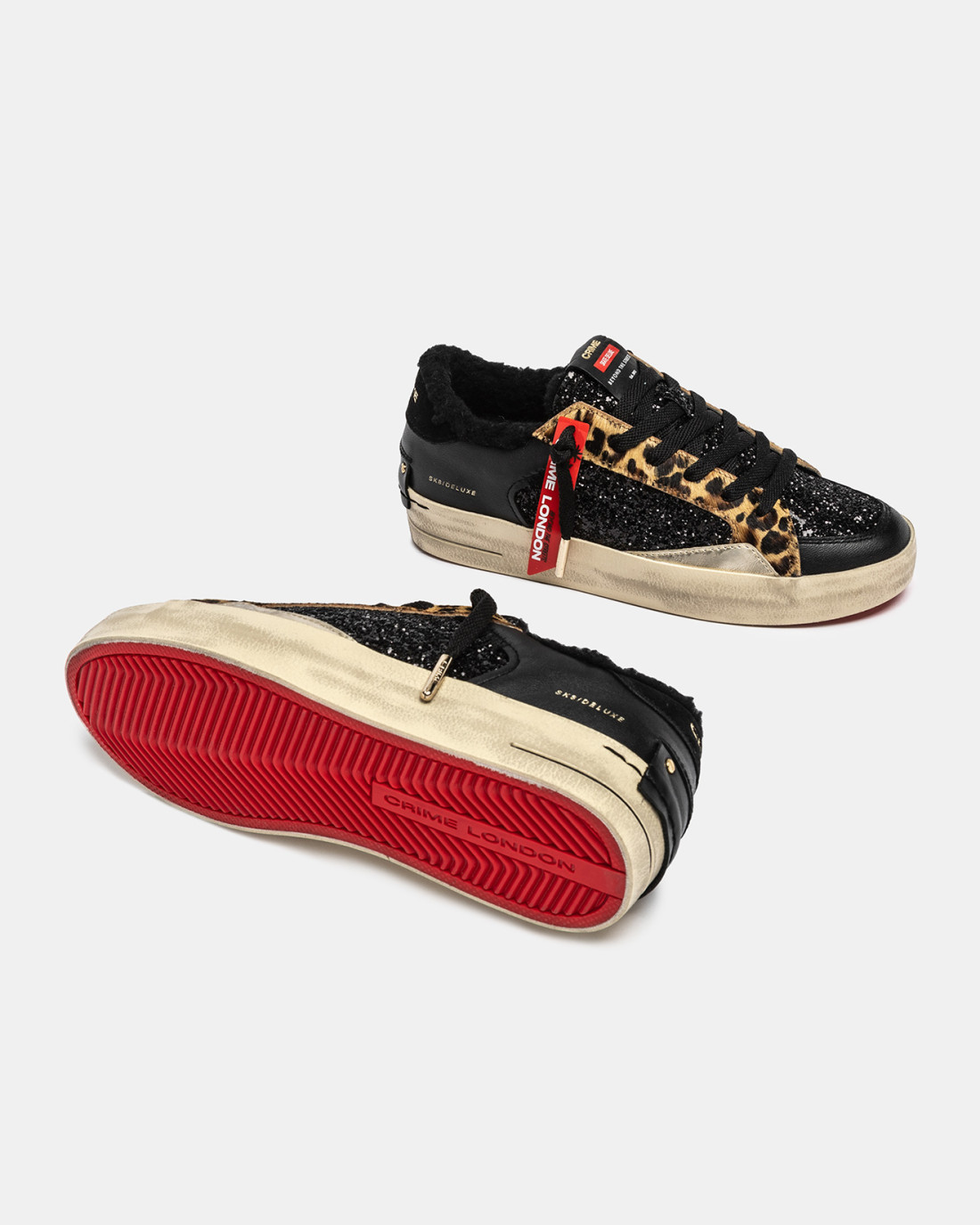 CRIME LONDON: SK8 DELUXE BLACK CHEETAH FUZZY