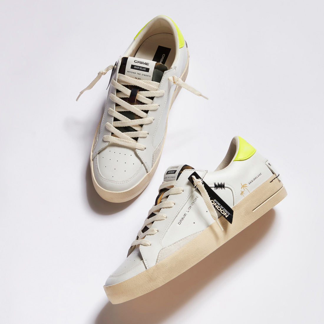 CRIME LONDON: SK8 DELUXE CAMO YELLOW
