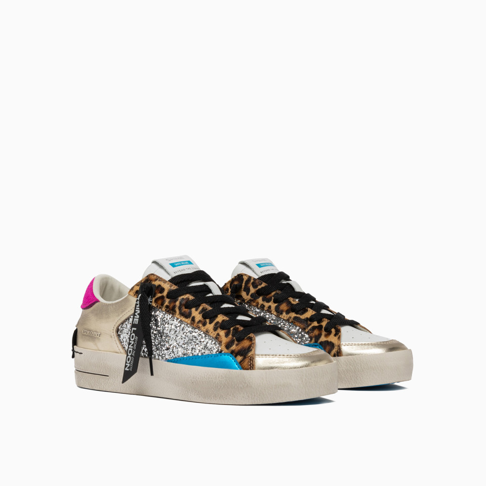 CRIME LONDON: SK8 DELUXE LEOPARD SHINE