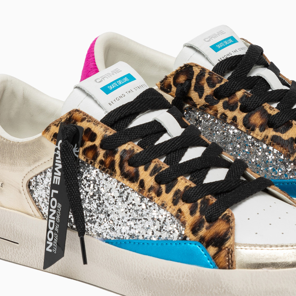 CRIME LONDON: SK8 DELUXE LEOPARD SHINE