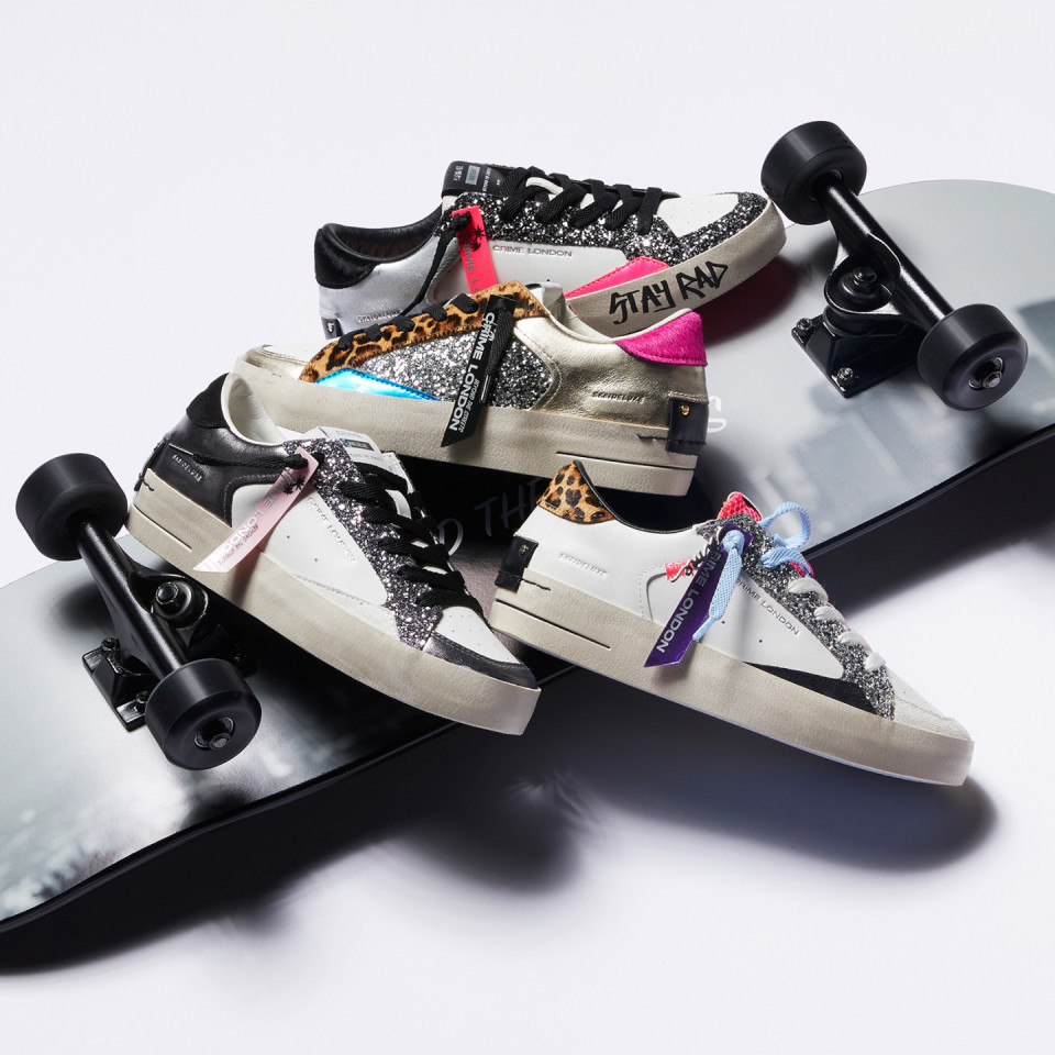 CRIME LONDON: SK8 DELUXE LEOPARD SHINE