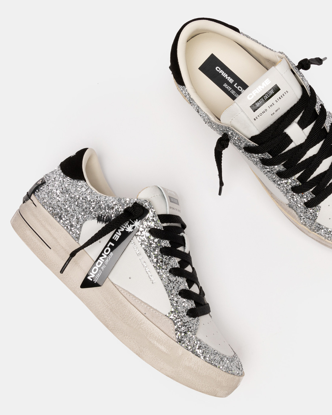 CRIME LONDON: SK8 DELUXE METALLIC SILVER