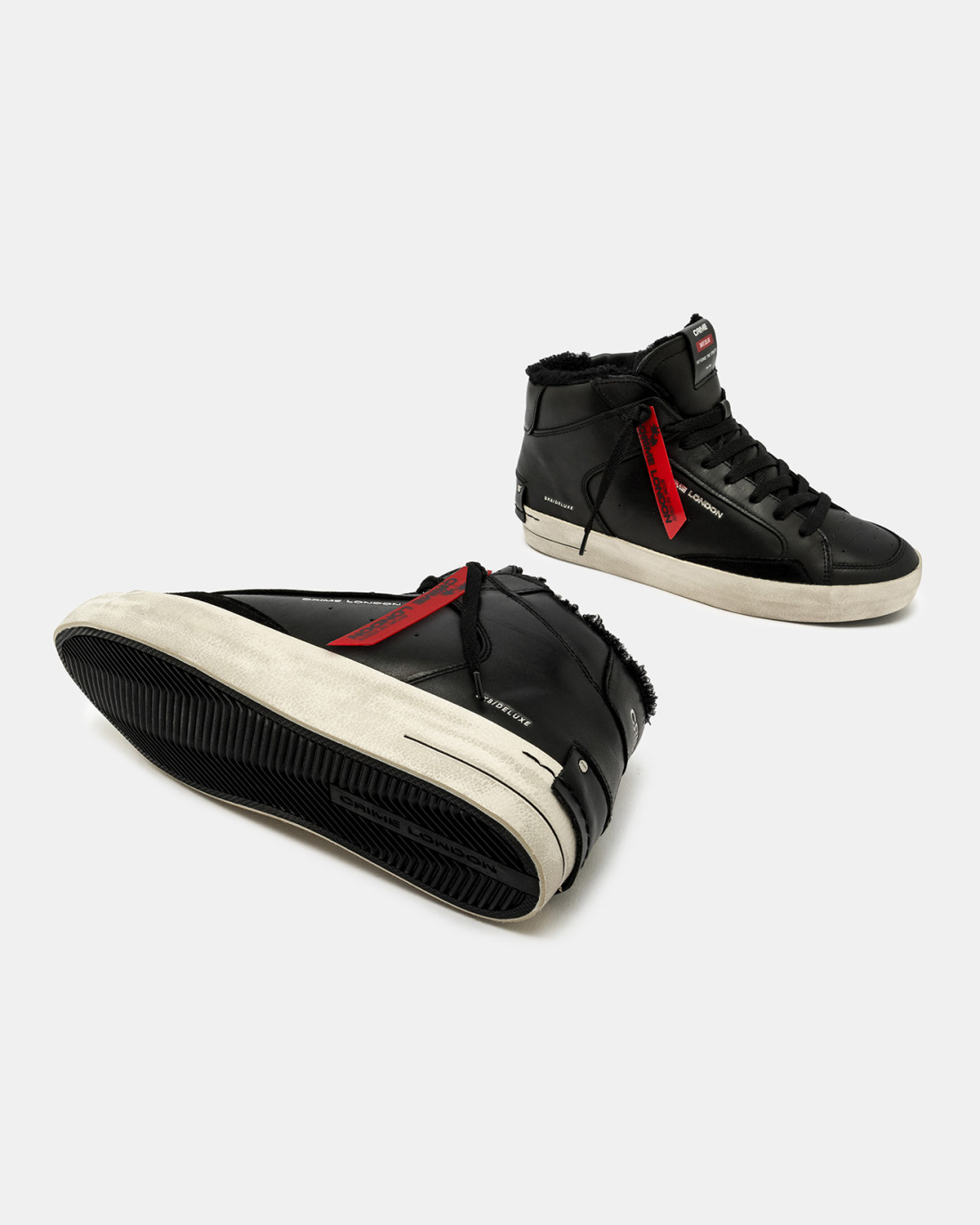 CRIME LONDON: SK8 DELUXE MID BLACK VENOM FUZZ