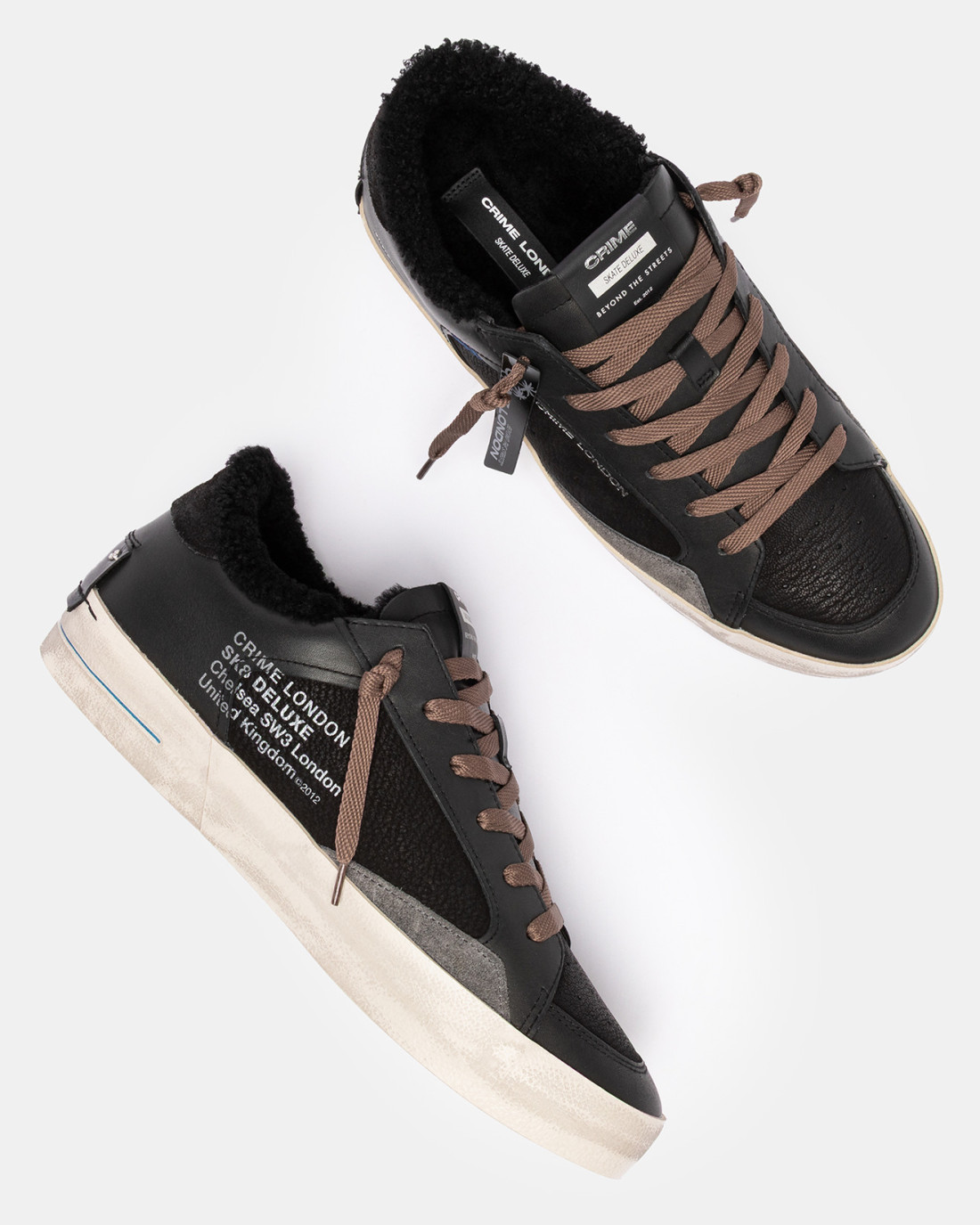 CRIME LONDON: SK8 DELUXE MIDNIGHT BLACK FUZZ