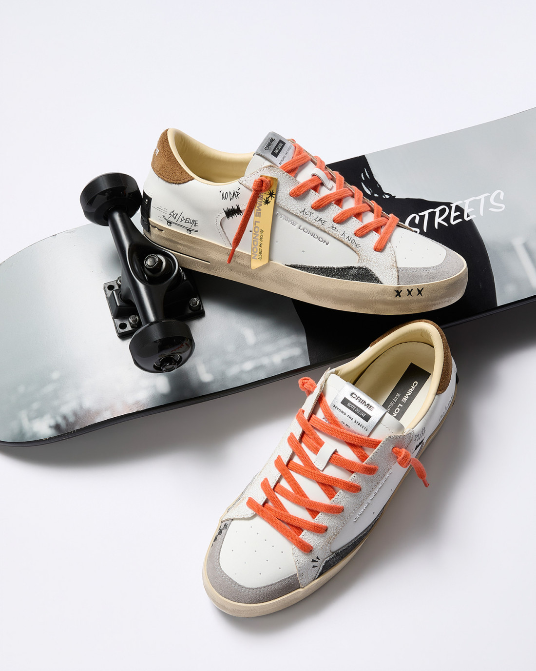 CRIME LONDON: SK8 DELUXE ORANGE FLAME