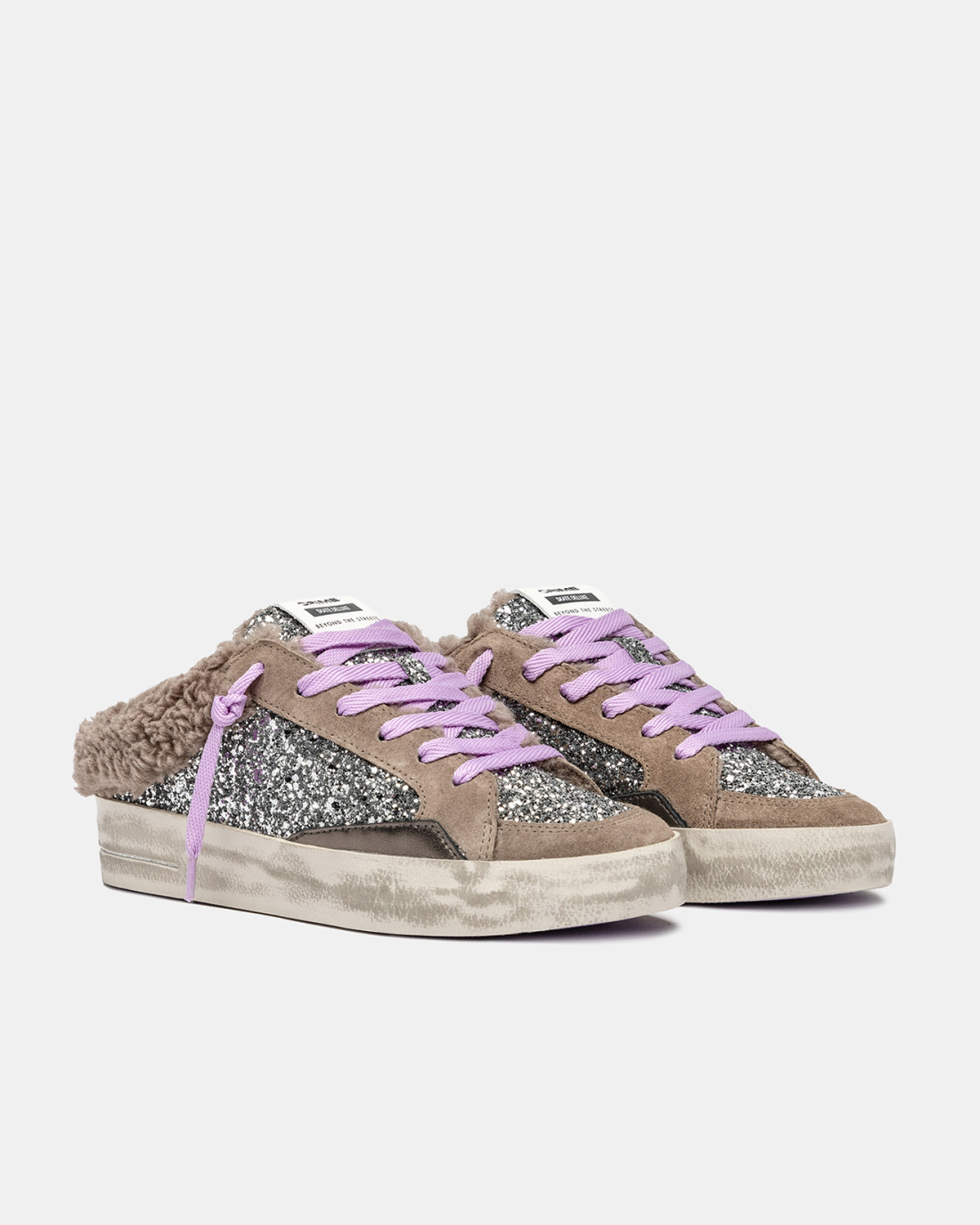 CRIME LONDON: SK8 DELUXE SABOT LAVANDER FLUFF